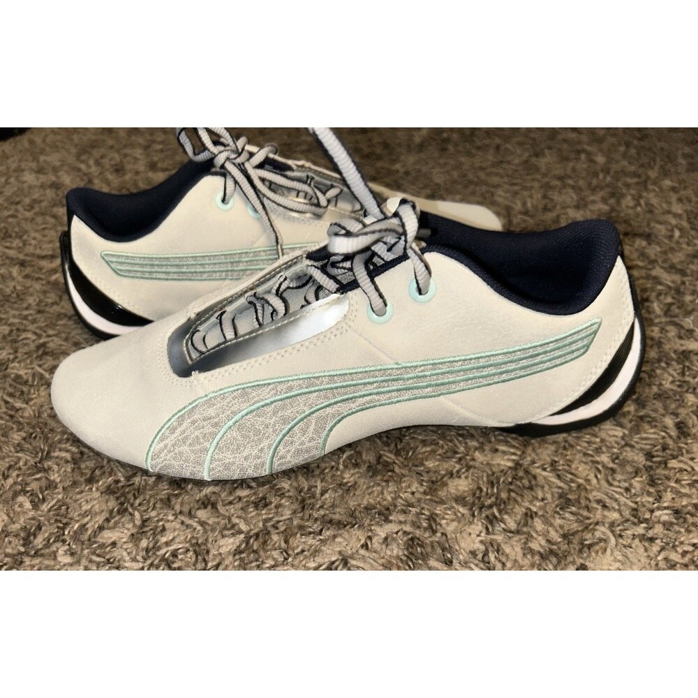 Puma White and Mint Low-Profile Athletic Shoes - Picture 9 of 9